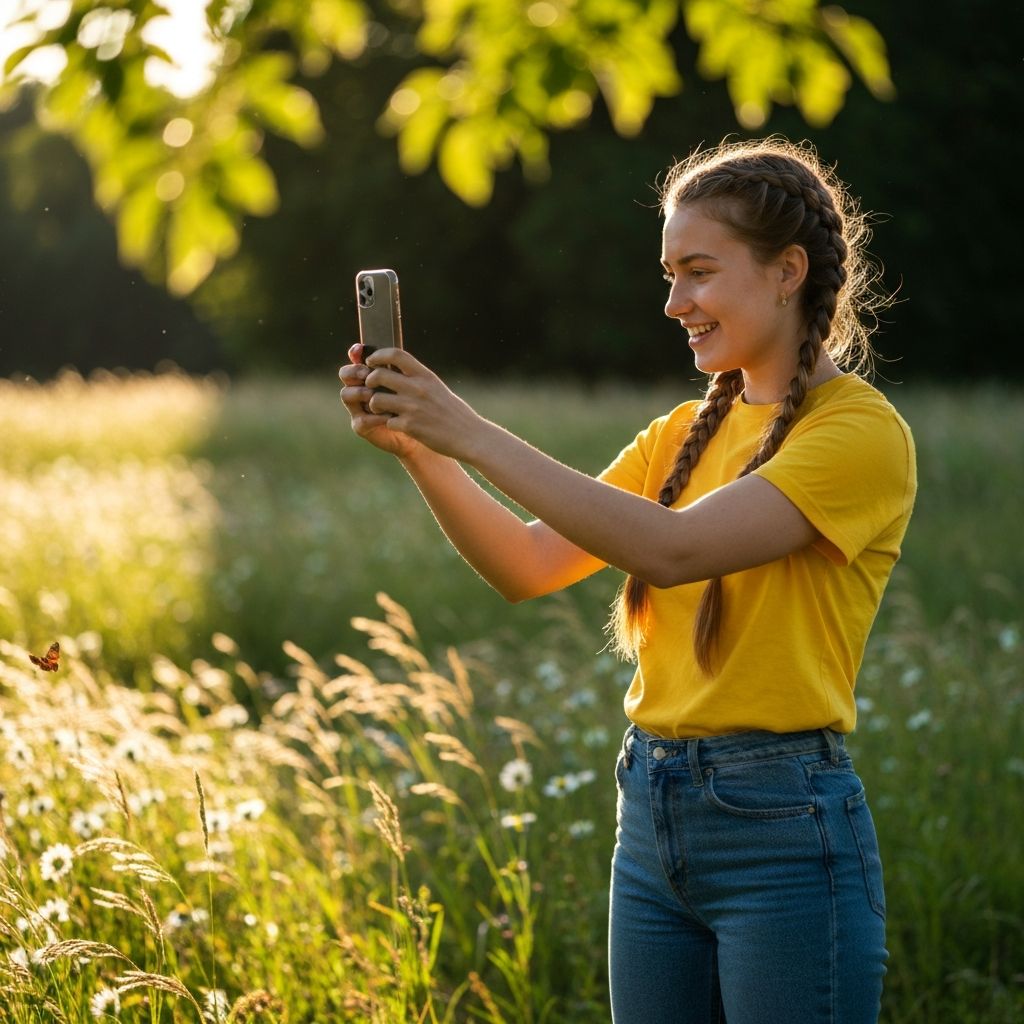 Student documenting learning experience with photography